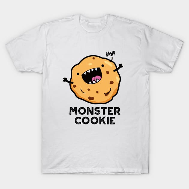 Monster Cookie Cute Food Pun T-Shirt by punnybone